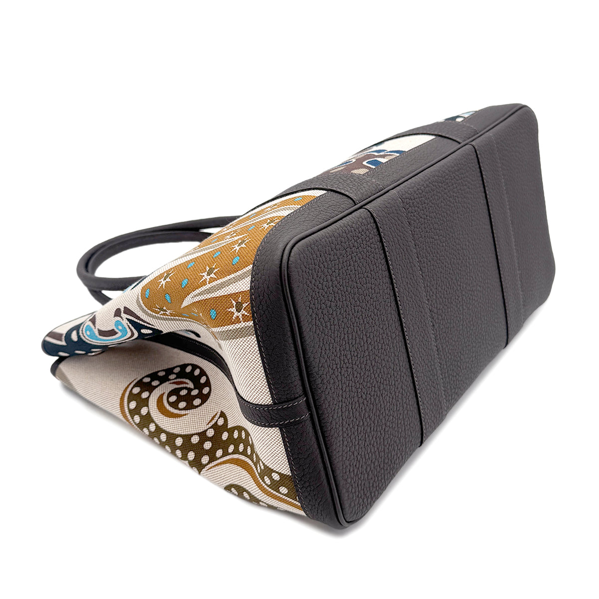 HERMES GARDEN PARTY 36 PM HERMES ELECTRIC CARAMEL ECRU BEIGE EBENE TOILE H PLUME NEGONDA W 90267438