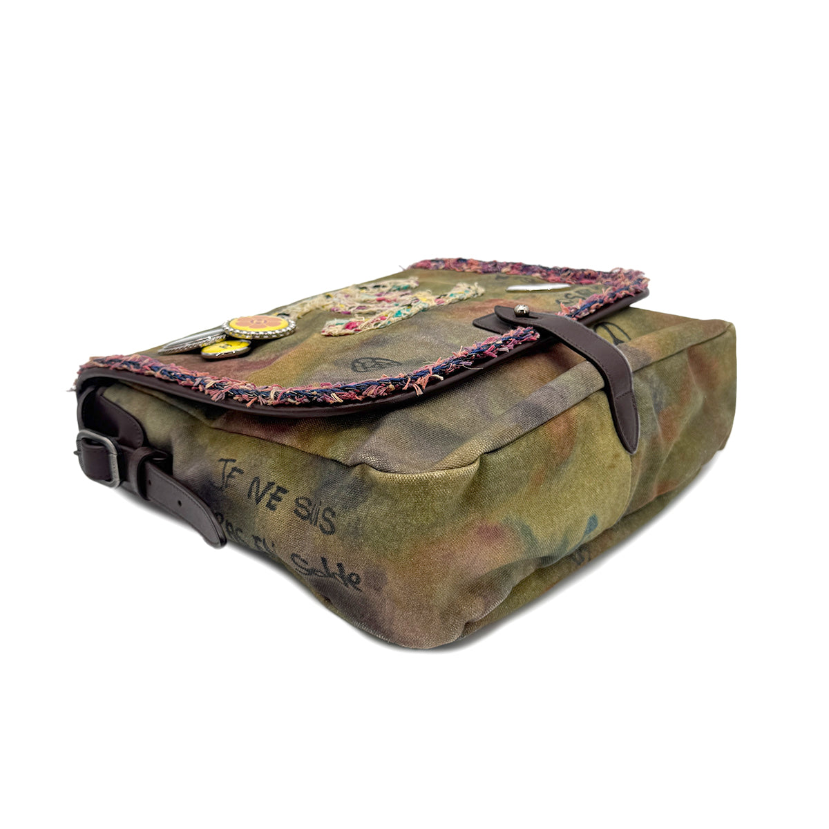 CHANEL EMBROIDERY GRAFFITI SHOULDER MESSENGER BAG CANVAS A92789 90267441