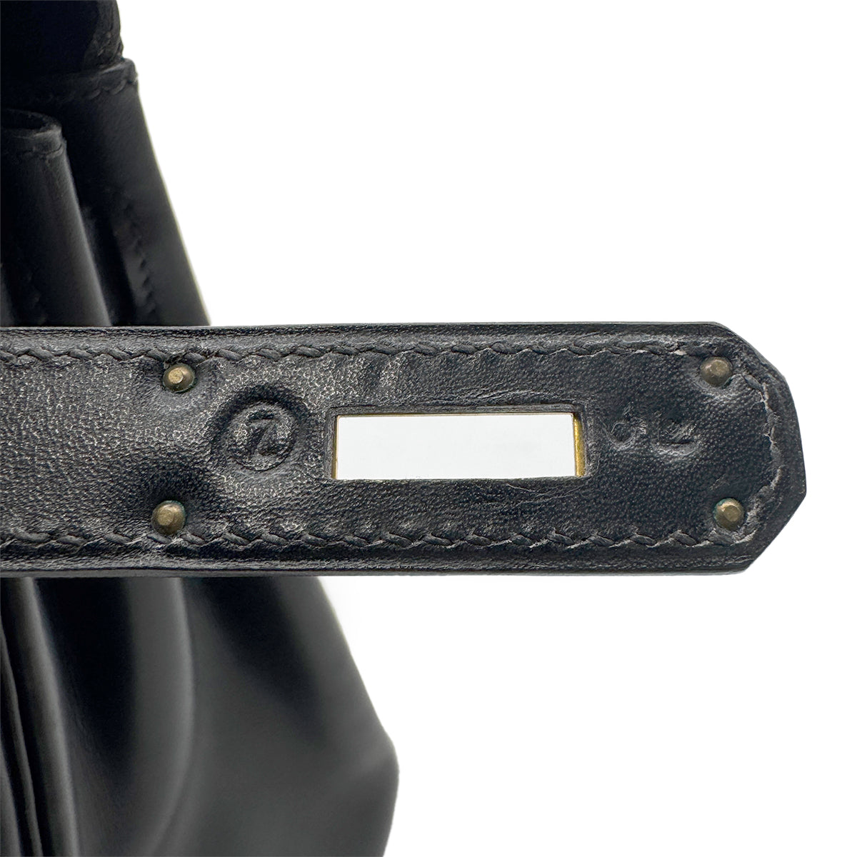 HERMES KELLY 28 RETOURNE BLACK BOX CALF HAND BAG 〇Z GHW 90267442