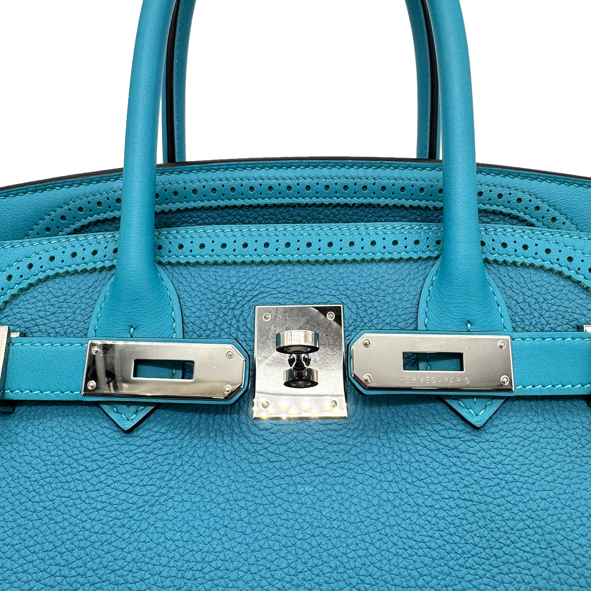 HERMES BIRKIN 30 GHILLIES TURQUOISE TOGO SWIFT HAND BAG X SHW 90267453