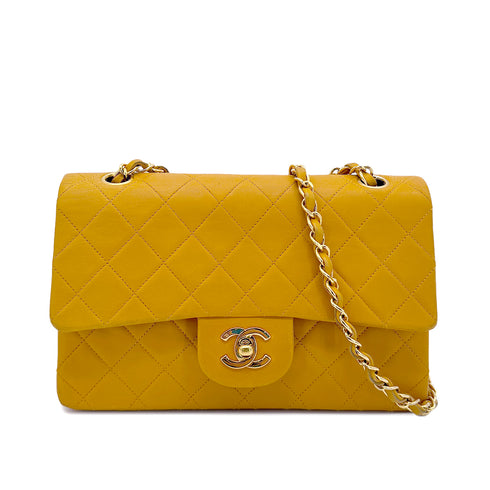 CHANEL VINTAGE CLASSIC FLAP SMALL CHAIN SHOULDER BAG CAMEL LAMB SKIN 90267456 - PURPOSE