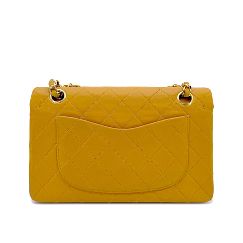 CHANEL VINTAGE CLASSIC FLAP SMALL CHAIN SHOULDER BAG CAMEL LAMB SKIN 90267456 - PURPOSE
