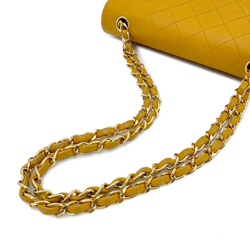 CHANEL VINTAGE CLASSIC FLAP SMALL CHAIN SHOULDER BAG CAMEL LAMB SKIN 90267456 - PURPOSE