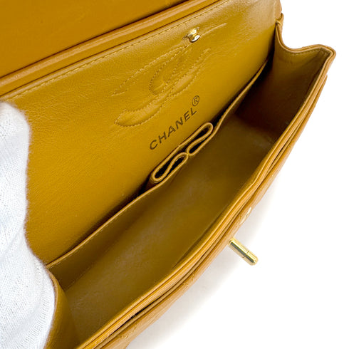 CHANEL VINTAGE CLASSIC FLAP SMALL CHAIN SHOULDER BAG CAMEL LAMB SKIN 90267456 - PURPOSE