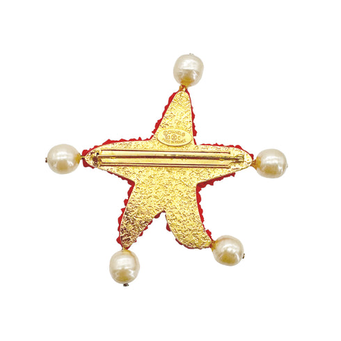 CHANEL VINTAGE BROOCH STARFISH MOTIF COCO MARK FAUX PEARL ACCESSORY 93C 90267461 - PURPOSE