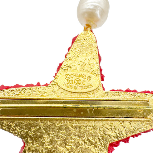 CHANEL VINTAGE BROOCH STARFISH MOTIF COCO MARK FAUX PEARL ACCESSORY 93C 90267461 - PURPOSE
