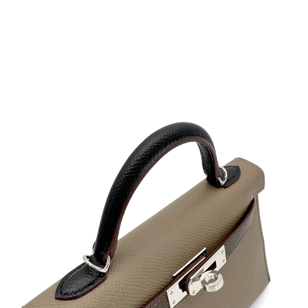 HERMES MINI KELLY 2 TRICOLORE ECORCE ETOUPE BLACK EPSOM HAND SHOULDER BAG B SHW 90267471