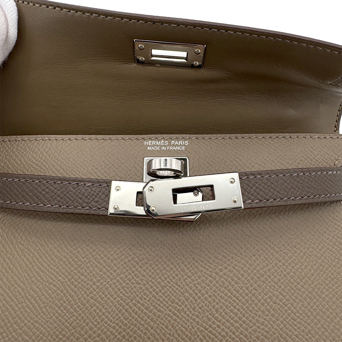 HERMES MINI KELLY 2 TRICOLORE ECORCE ETOUPE BLACK EPSOM HAND SHOULDER BAG B SHW 90267471