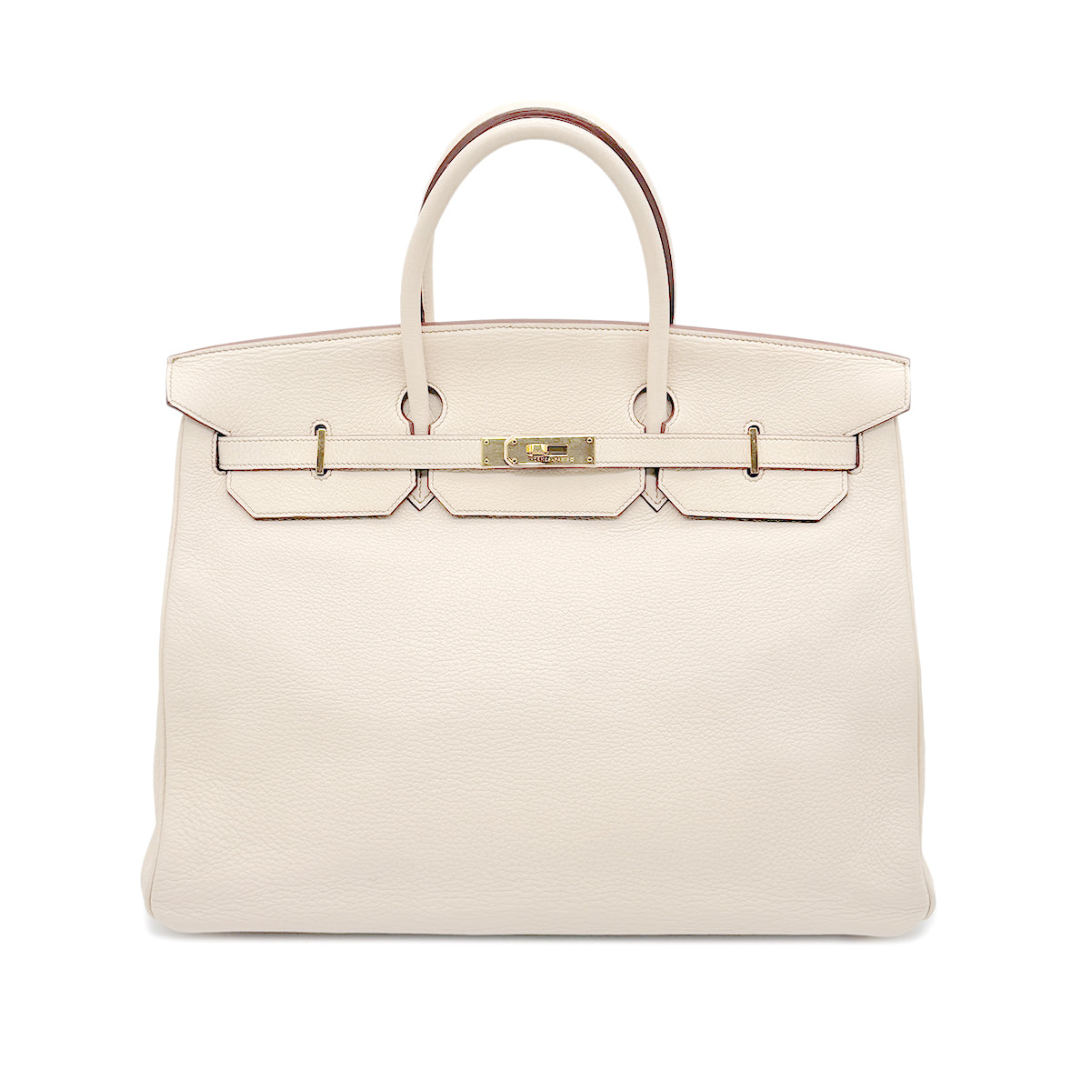 HERMES BIRKIN 40 PARCHEMIN TAURILLON CLEMENCE HAND BAG □E GHW 90267473