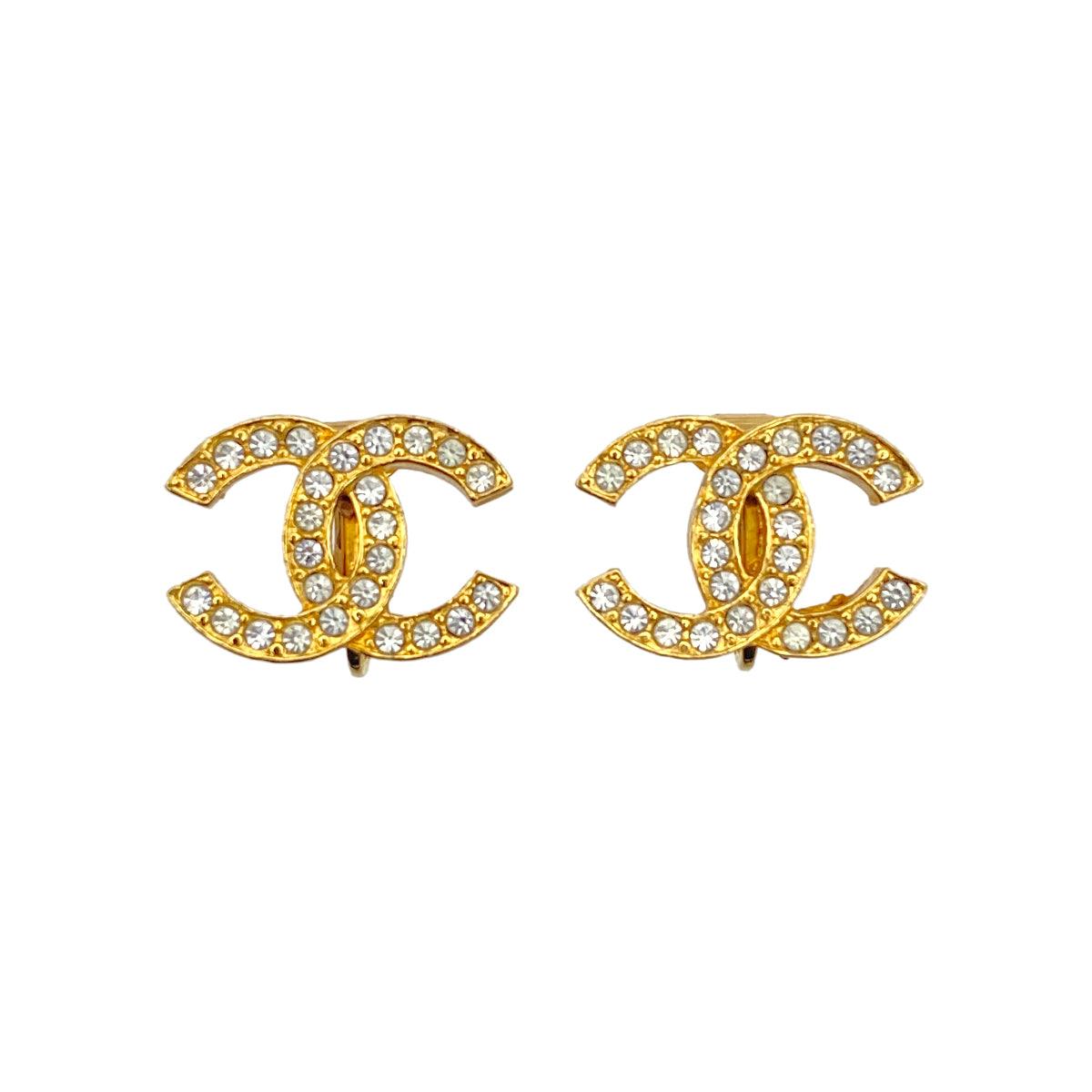 CHANEL VINTAGE EARRINGS RHINESTONE COCOMARK ACCESSORY 90267475