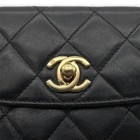 CHANEL VINTAGE MATELASSE CHAIN SHOULDER BAG BLACK LAMB SKIN 90267477 - PURPOSE
