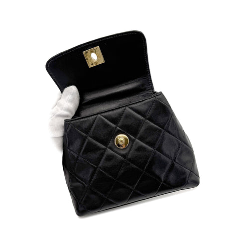CHANEL VINTAGE MATELASSE CHAIN SHOULDER BAG BLACK LAMB SKIN 90267477 - PURPOSE