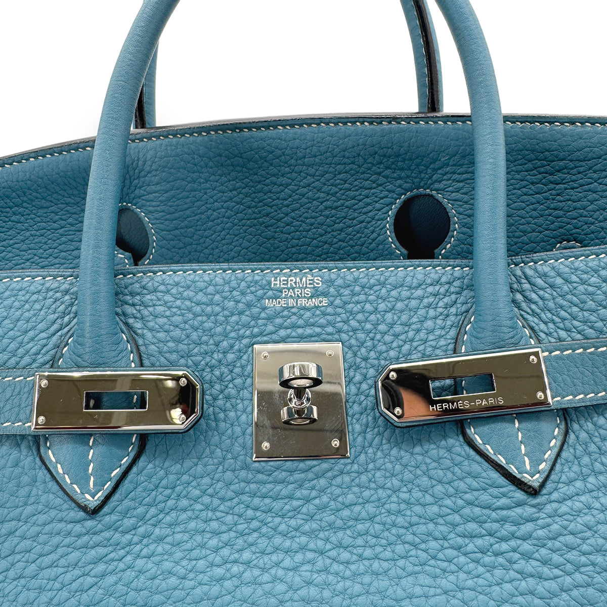 HERMES BIRKIN 40 BLEU JEAN TOGO HAND BAG □K SHW 90267750