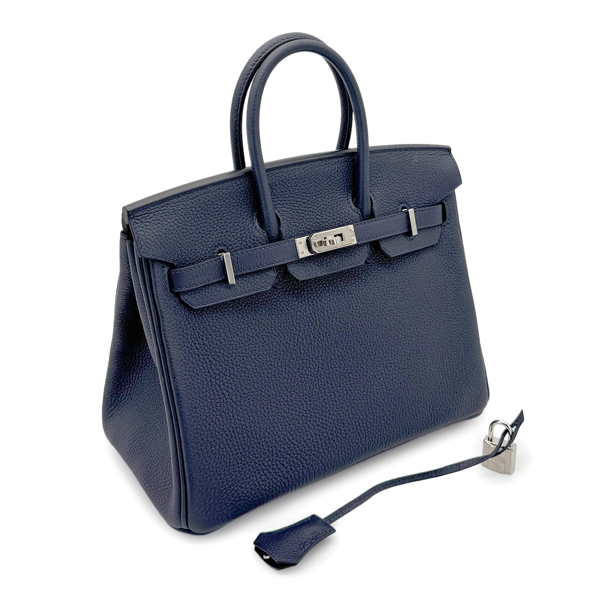 HERMES BIRKIN 25 BLUE NUIT TOGO HAND BAG C SHW 90267751