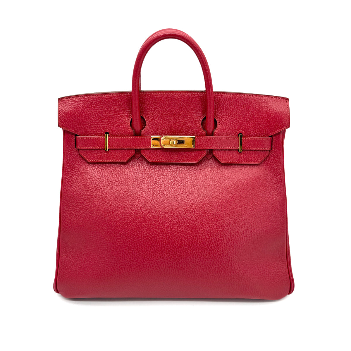 HERMES HAUT A COURROIES 32 ROUGE VIF ARDENNES HAND BAG 〇Y GHW 90267752