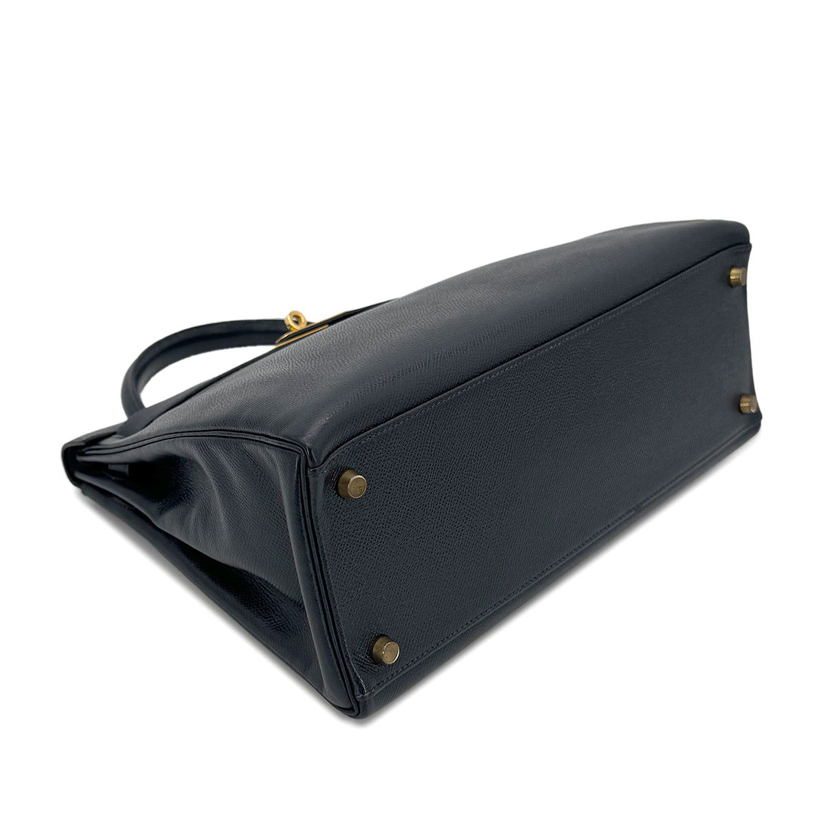 HERMES KELLY 32 RETOURNE BLUE INDIGO COUCHVEL HAND SHOULDER BAG 〇U GHW  90267753