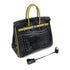HERMES BIRKIN 25 BLACK CHARTREUSE CROCODILE NILOTICUS LISSE HAND BAG □H SHW 90267754 - PURPOSE