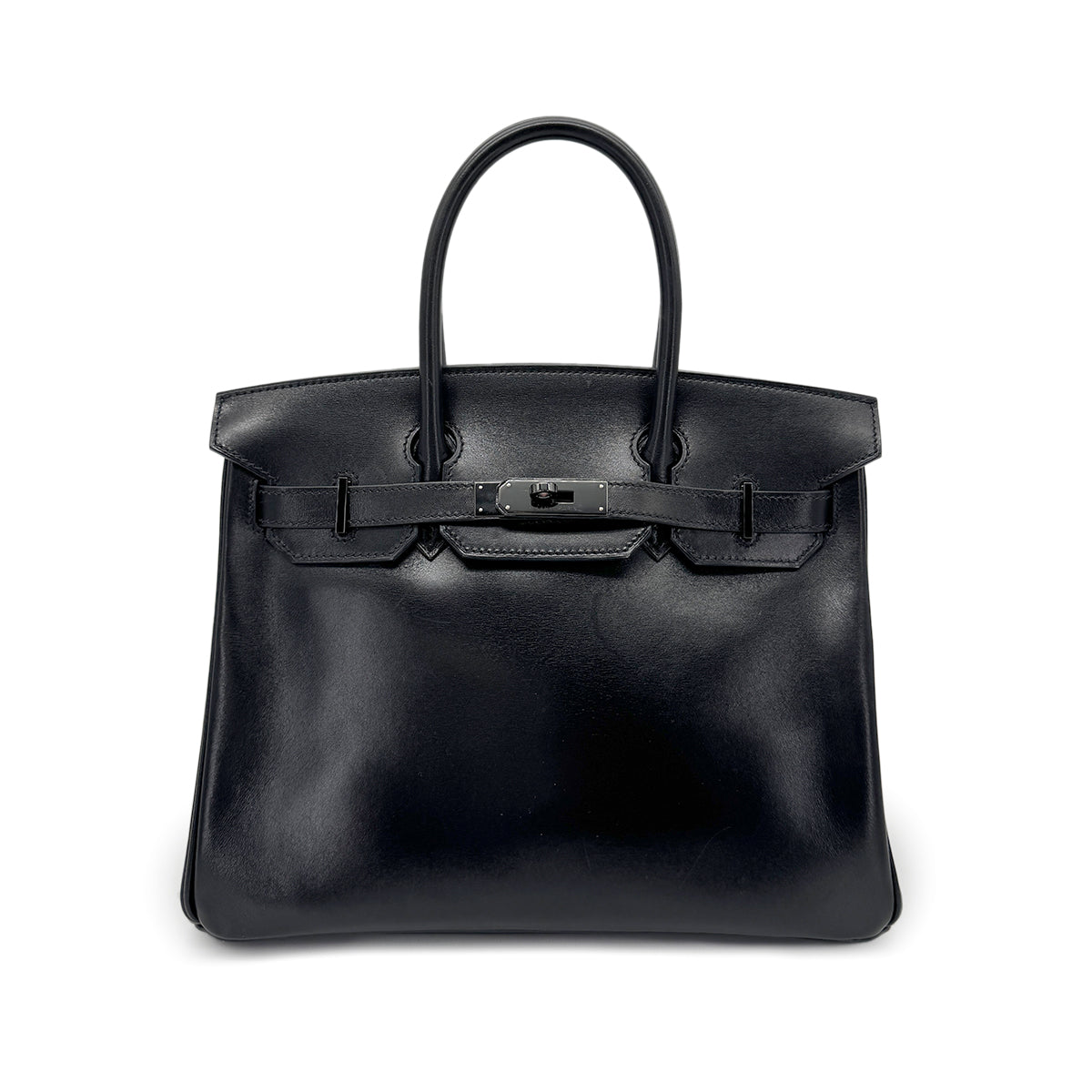 HERMES BIRKIN 30 SO BLACK BOX CALF HAND BAG ▢N 90267761
