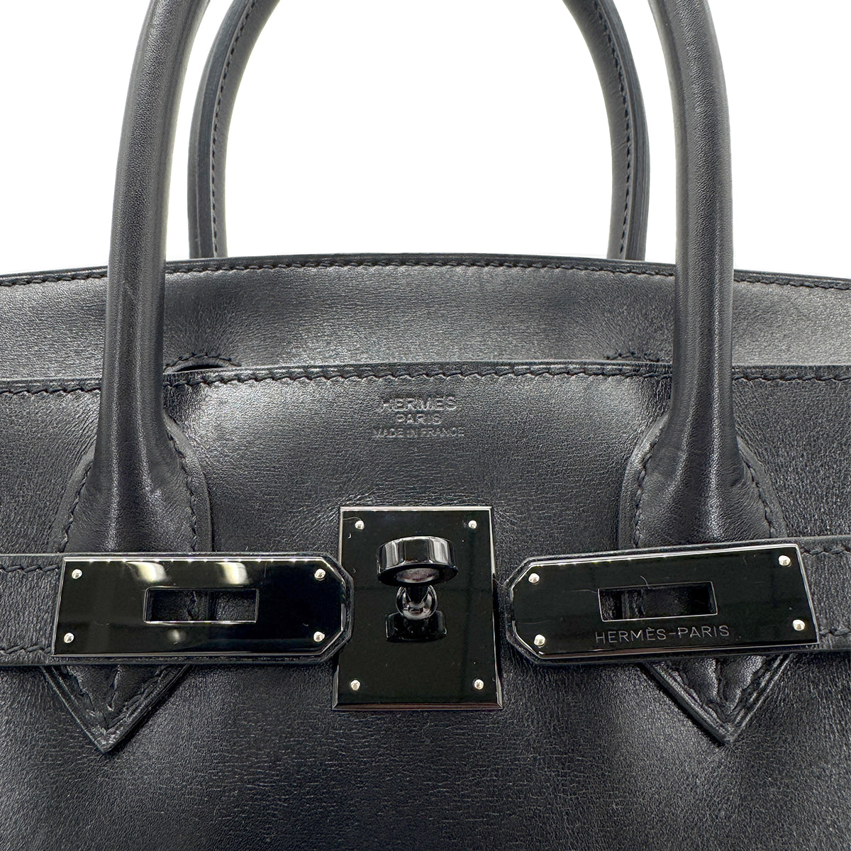 HERMES BIRKIN 30 SO BLACK BOX CALF HAND BAG ▢N 90267761