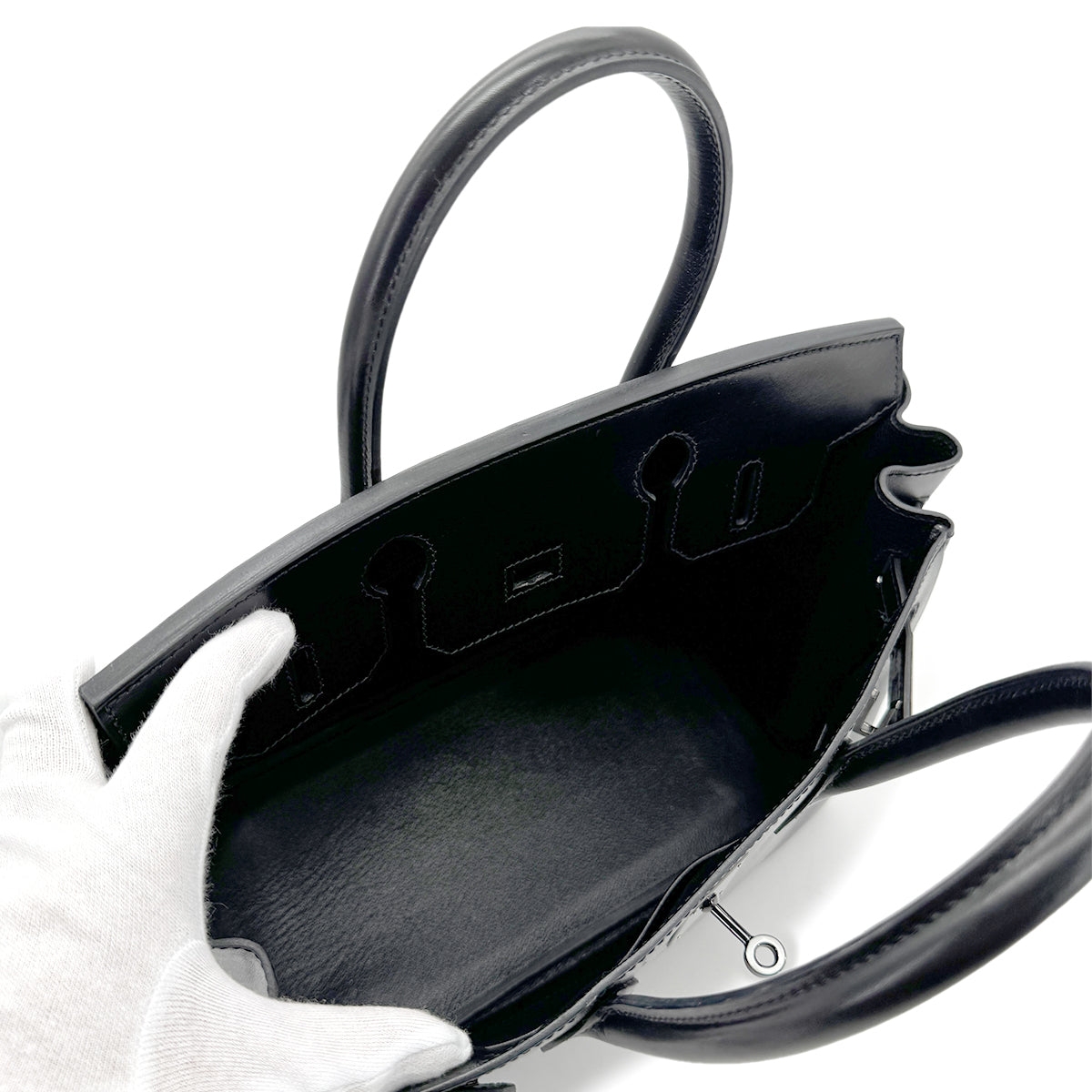 HERMES BIRKIN 30 SO BLACK BOX CALF HAND BAG ▢N 90267761