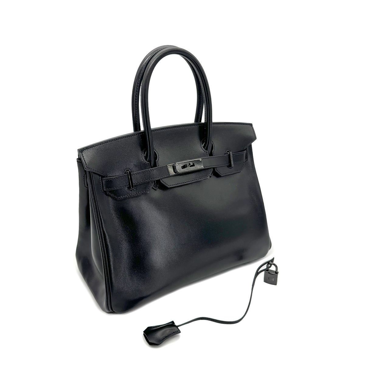 HERMES BIRKIN 30 SO BLACK BOX CALF HAND BAG ▢N 90267761