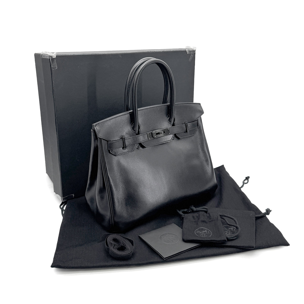 HERMES BIRKIN 30 SO BLACK BOX CALF HAND BAG ▢N 90267761
