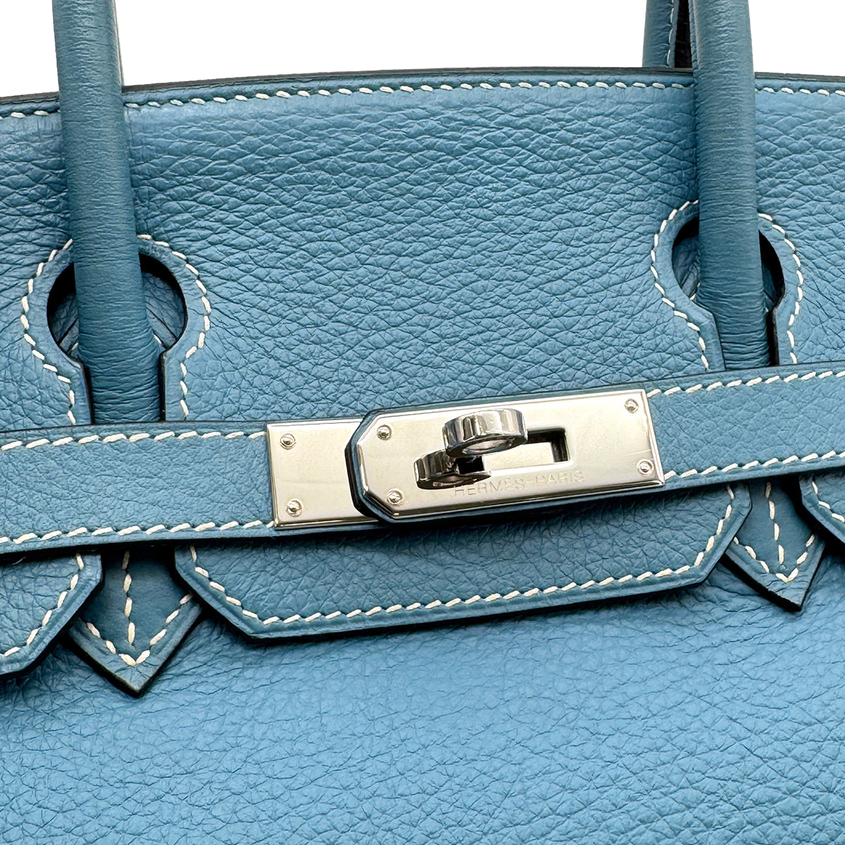 HERMES BIRKIN 30 BLUE JEAN TAURILLON CLEMENCE HAND BAG □J SHW 90267764
