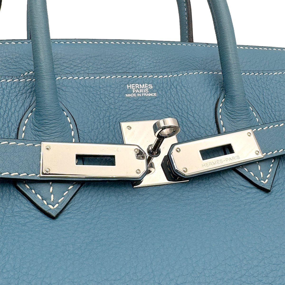 HERMES BIRKIN 30 BLUE JEAN TAURILLON CLEMENCE HAND BAG □J SHW 90267764