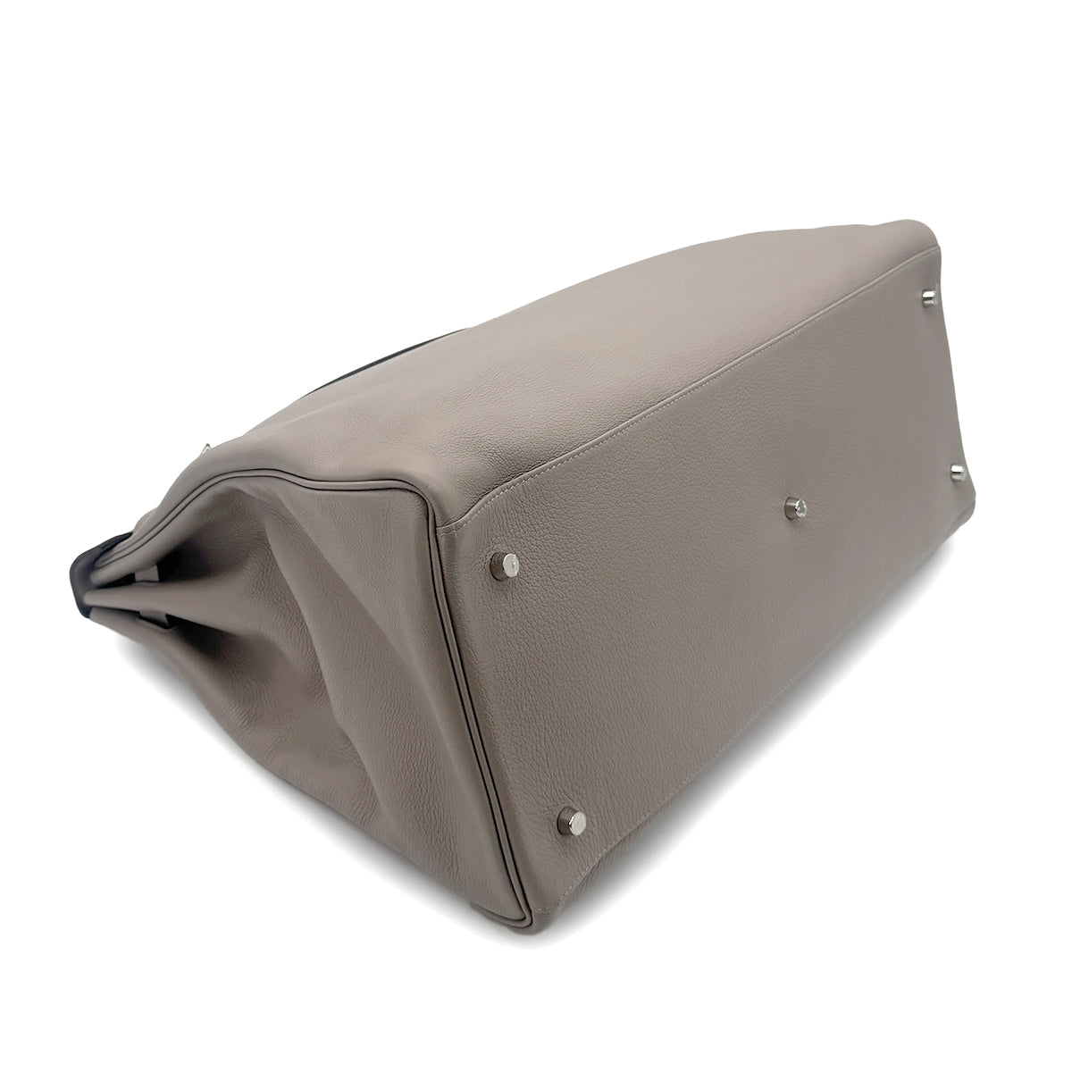 HERMES KELLY RELAX 50 GRIS TOURTERELLE TAURILLON NOVILLO HAND SHOULDER BAG Y SHW 90267765