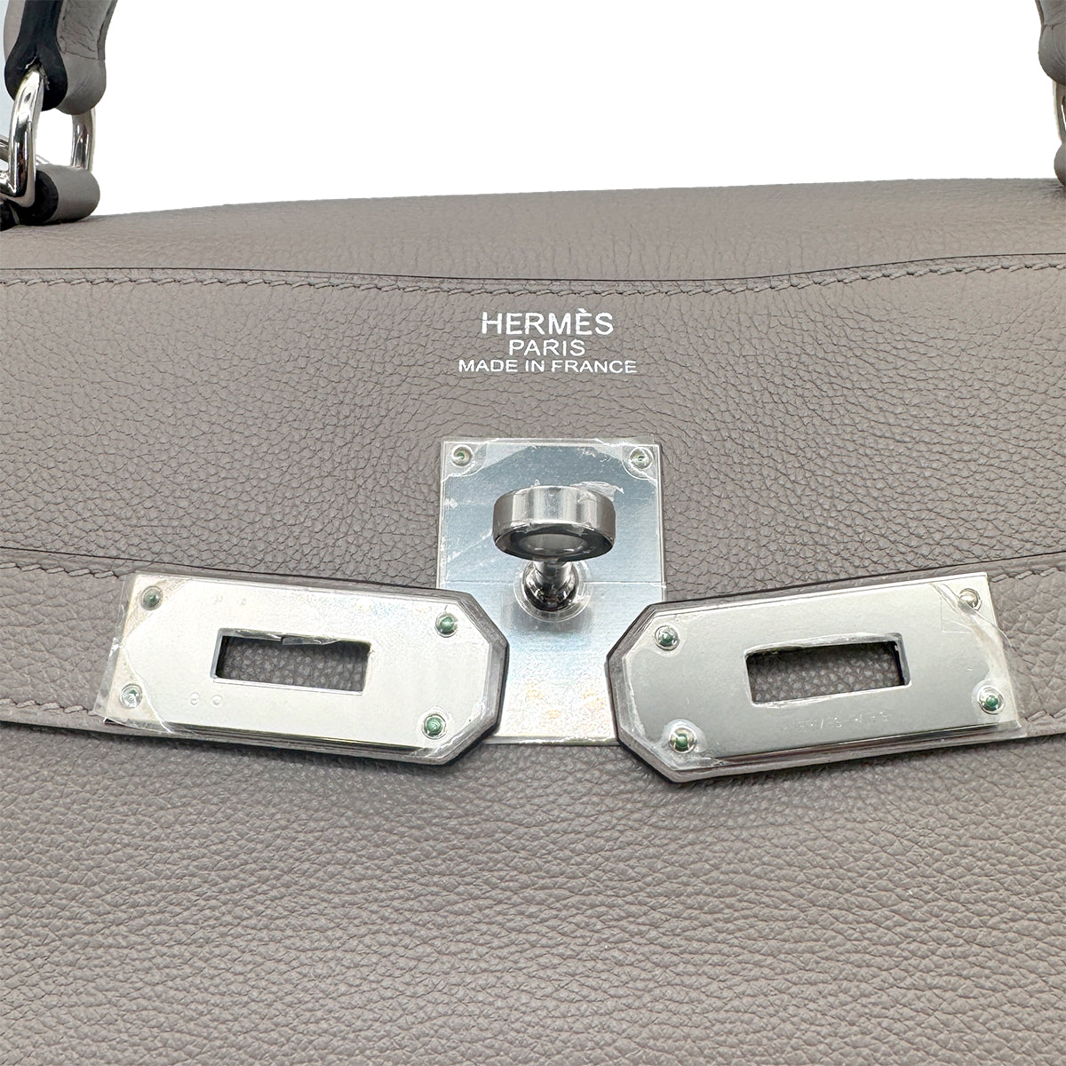 HERMES KELLY RELAX 50 GRIS TOURTERELLE TAURILLON NOVILLO HAND SHOULDER BAG Y SHW 90267765
