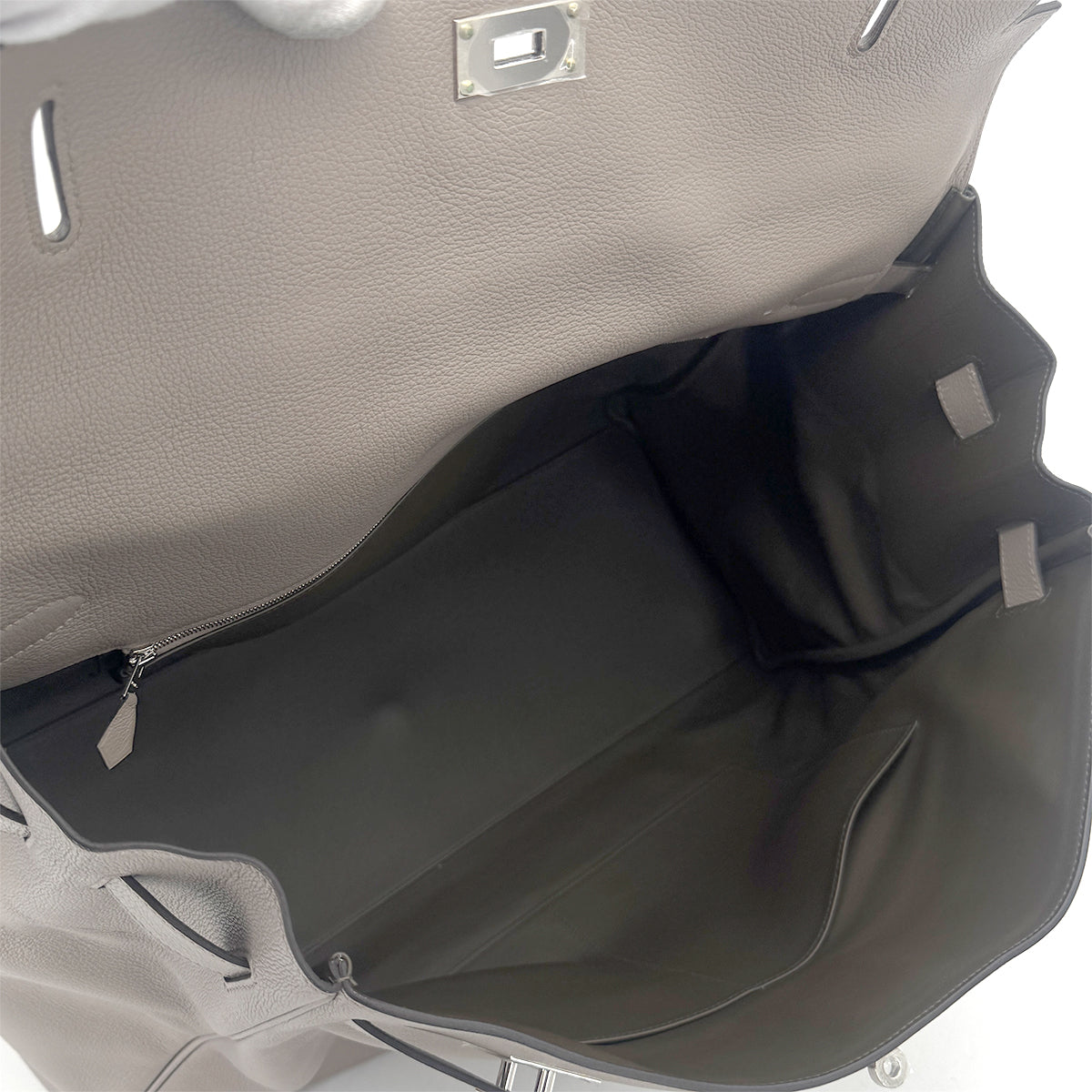 HERMES KELLY RELAX 50 GRIS TOURTERELLE TAURILLON NOVILLO HAND SHOULDER BAG Y SHW 90267765