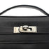 HERMES KELLY POCHETTE SELLIER BLACK EVERGRAIN HAND BAG □H PALLADIUM HARDWARE 90267766 - PURPOSE