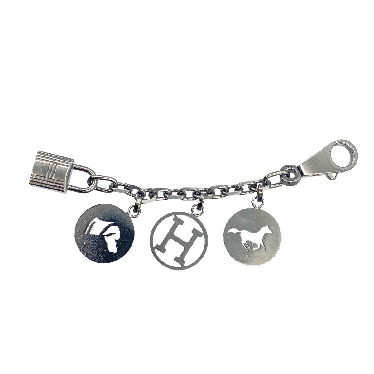 HERMES BAG CHARM AMULET 4 ACCESSORY RUTHENIUM SILVER HARDWARE 90267783