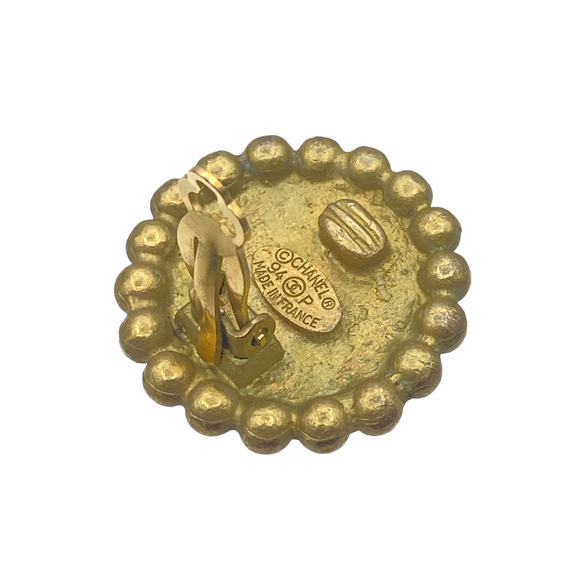 CHANEL VINTAGE EARRINGS COCOMARK ROUND ACCESSORY 94P 90267790