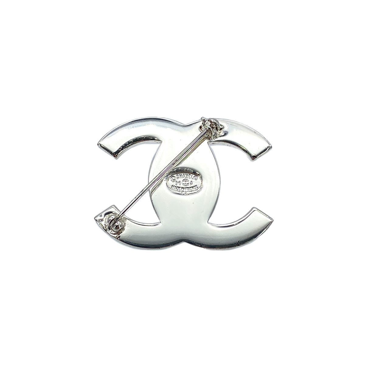 CHANEL VINTAGE COCO MARK BROACH RHINESTONE TURN LOCK ACCESSORY 96A 90267800