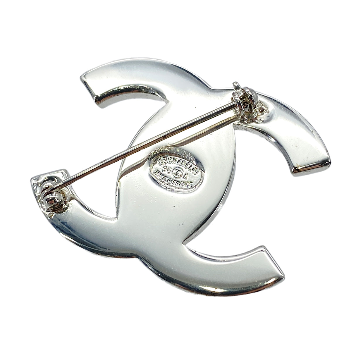 CHANEL VINTAGE COCO MARK BROACH RHINESTONE TURN LOCK ACCESSORY 96A 90267800