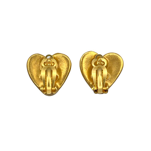 CHANEL VINTAGE EARRINGS HEART COCOMARK ACCESSORY 95P 90267803