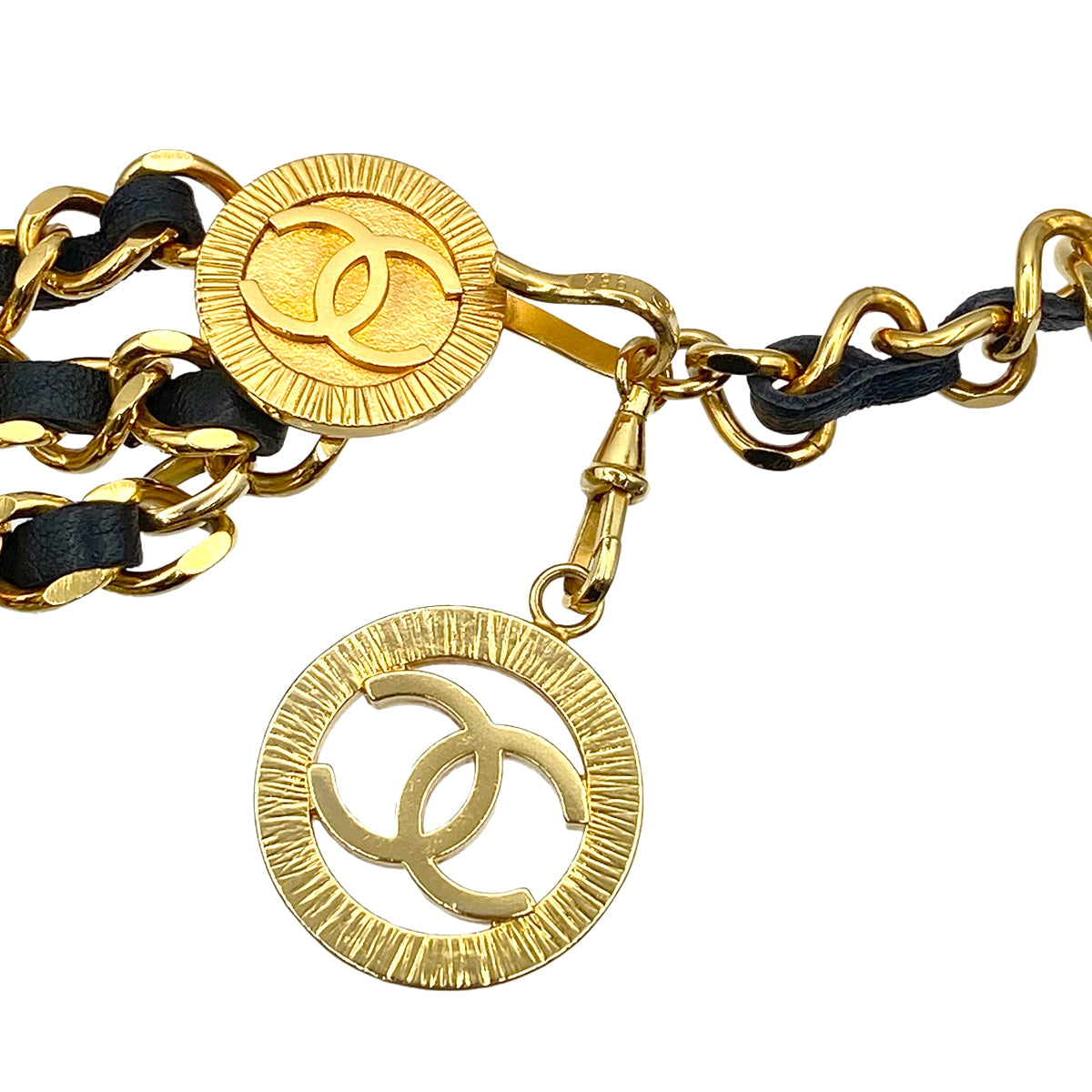 CHANEL VINTAGE CHAIN BELT LEATHER COCOMARK ACCESSORY 90267808