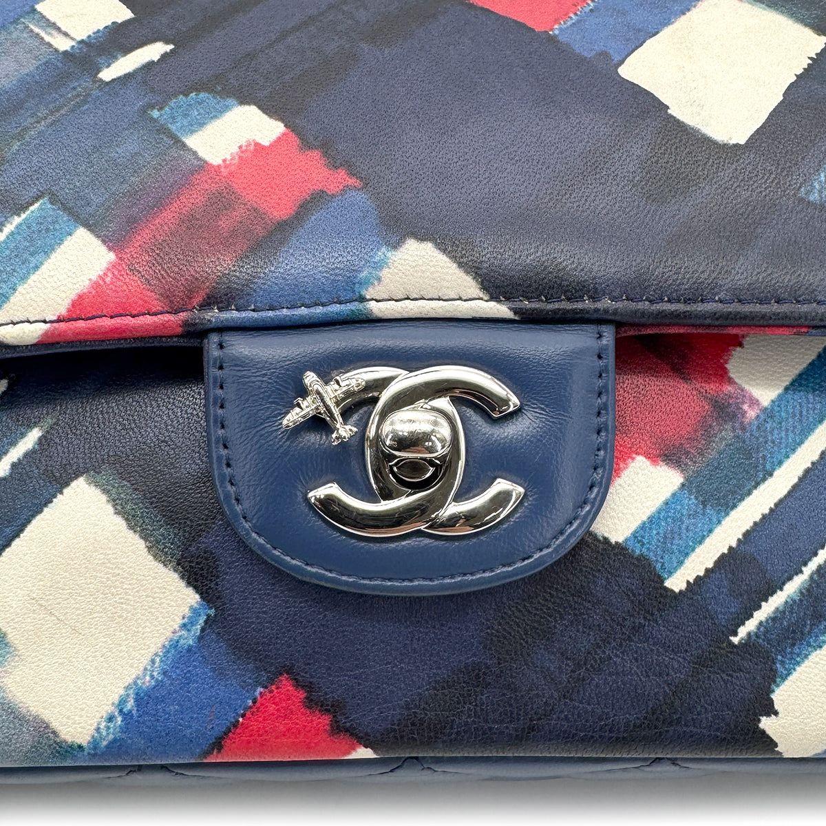 CHANEL CLASSIC FLAP MEDIUM AIRLINE SHOULDER BAG LAMB SKIN 90268062
