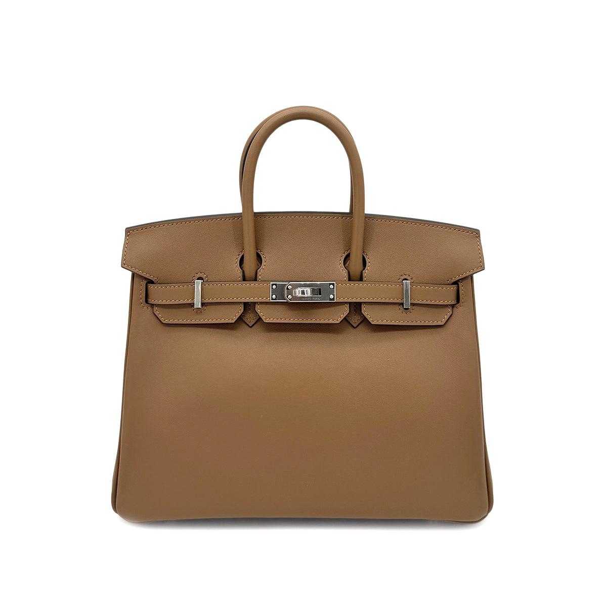 HERMES BIRKIN 25 VERSO ALEZAN BEIGE MARFA SWIFT HAND BAG W SHW 90268064