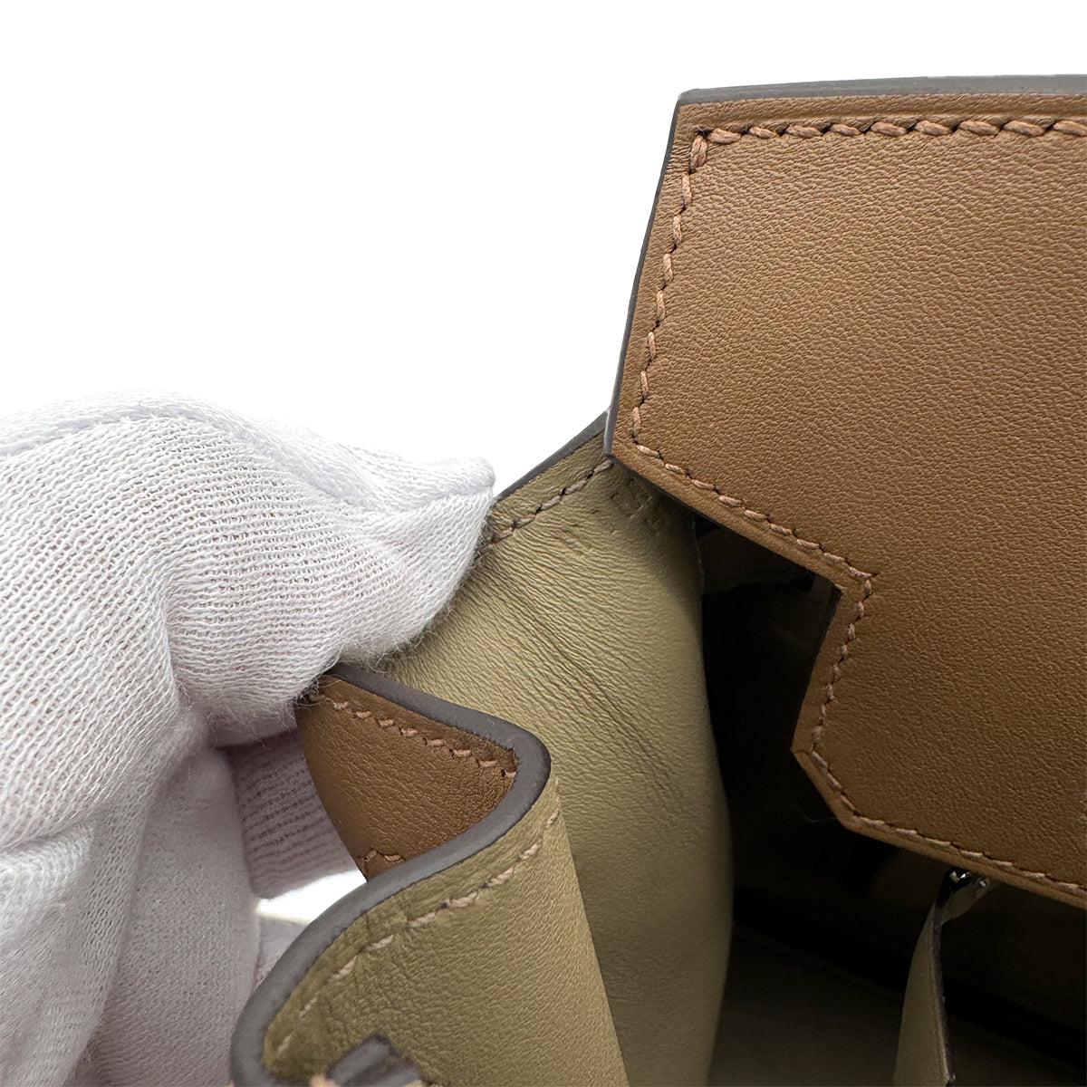 HERMES BIRKIN 25 VERSO ALEZAN BEIGE MARFA SWIFT HAND BAG W SHW 90268064