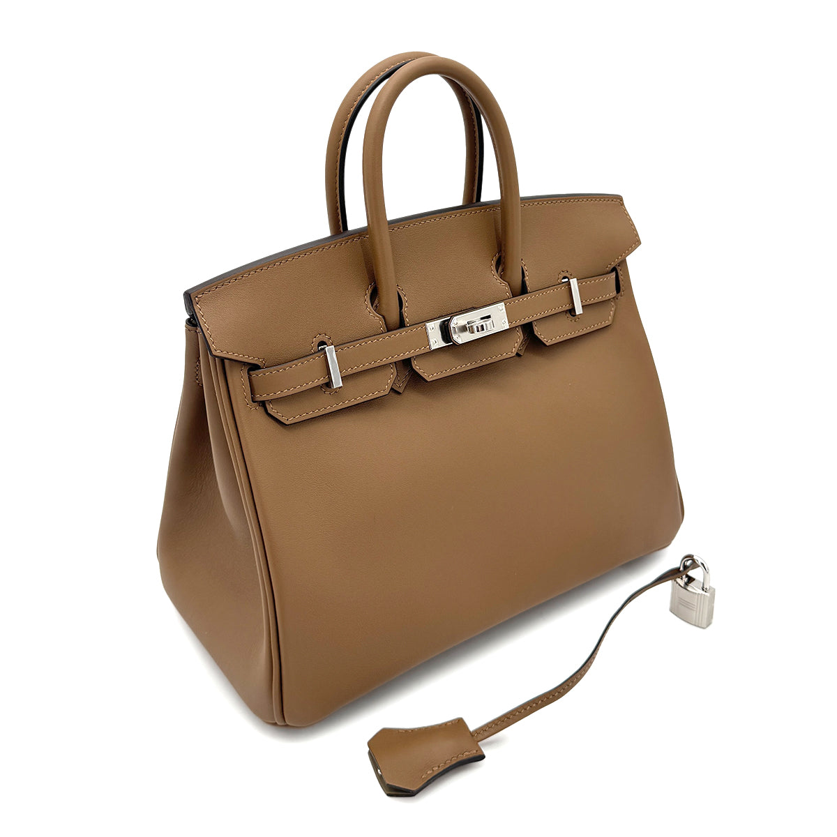 HERMES BIRKIN 25 VERSO ALEZAN BEIGE MARFA SWIFT HAND BAG W SHW 90268064