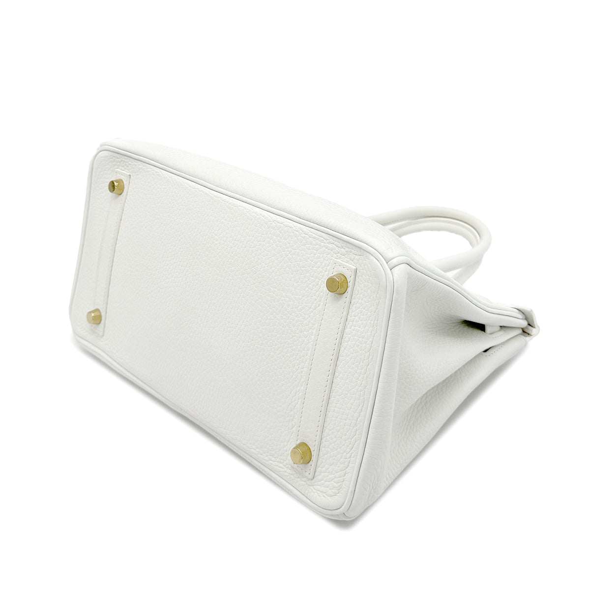 HERMES BIRKIN 30 WHITE TAURILLON CLEMENCE HAND BAG T GHW 90268071