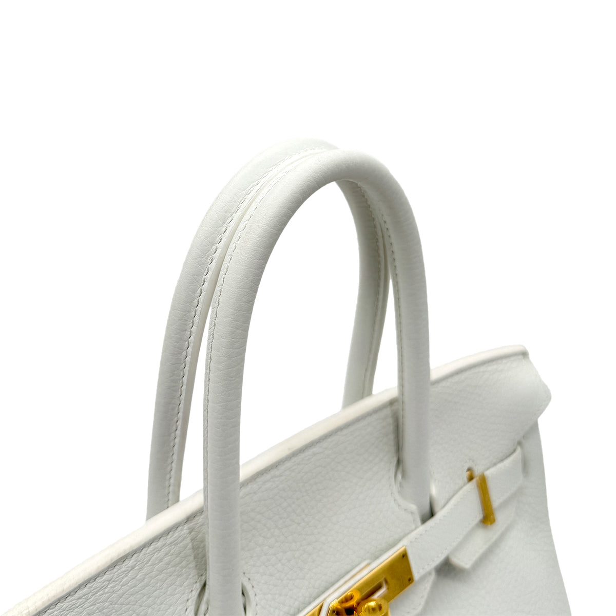 HERMES BIRKIN 30 WHITE TAURILLON CLEMENCE HAND BAG T GHW 90268071