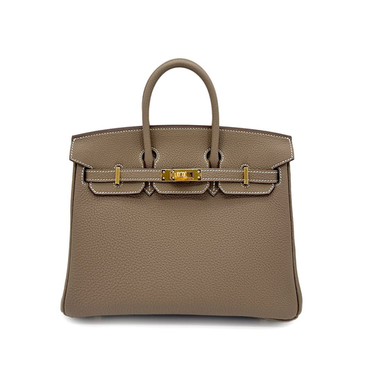 HERMES BIRKIN 25 ETOUPE TOGO HAND BAG W GHW 90268072