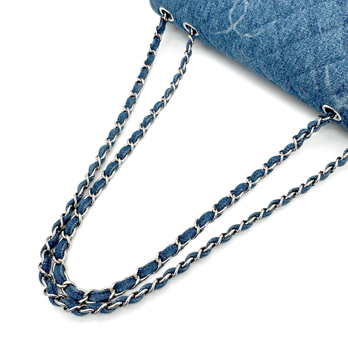 CHANEL MATELASSE CHAIN SHOULDER BAG BLUE DENIM 90268077