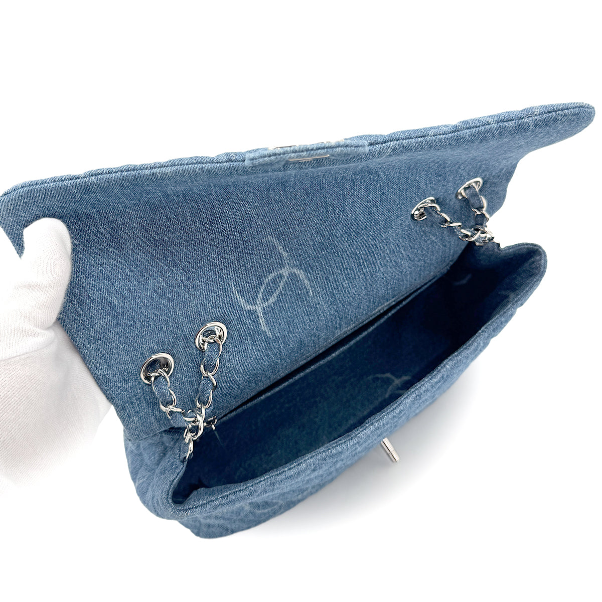CHANEL MATELASSE CHAIN SHOULDER BAG BLUE DENIM 90268077