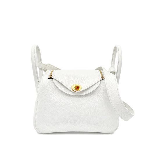 HERMES LINDY MINI 20 NEW WHITE TAURILLON CLEMENCE SHOULDER BAG W GHW 90268079