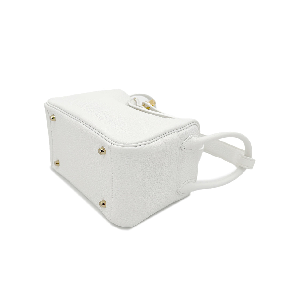 HERMES LINDY MINI 20 NEW WHITE TAURILLON CLEMENCE SHOULDER BAG W GHW 90268079