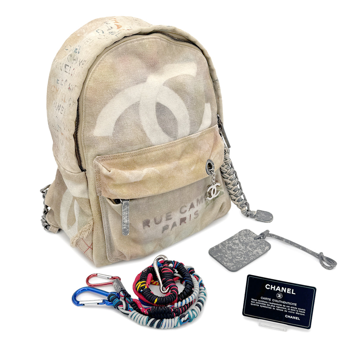 CHANEL ACT2 COLLECTION GRAFFITI PAINT CHAIN BACKPACK MULTI COLOR CANVAS 90268087